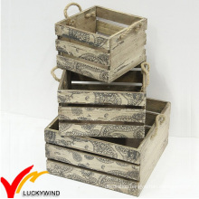 Solid Vintage French Wooden Fruit Crates for Sale